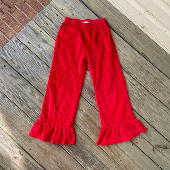 Lolly Wolly Doodle Red Smock A Dot Minky Ruffle Pants Girls Size 7 - Picture 8 of 8